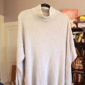 Sonoma Oversized Gray Speckled Mock Neck Sweater